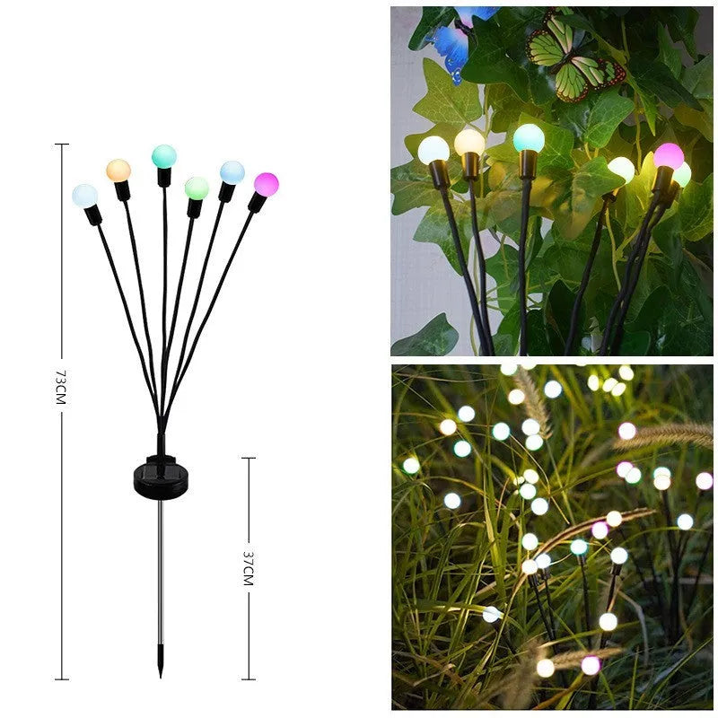 Solar-powered LED lawn light with pneumatic ground plug for automatic dusk-to-dawn garden pathway lighting