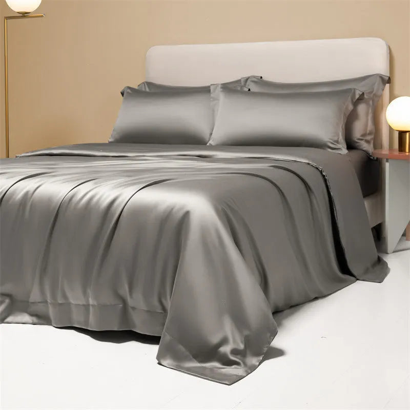 Luxury Lenzing Tencel 200 thread count quilt cover and sheet set in Antique White with modern simplicity style