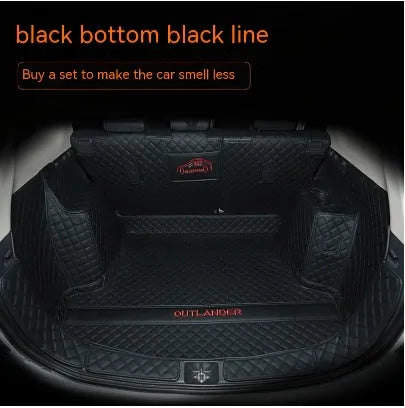 Mitsubishi Outlander car boot mat with 3D edging in wine red colour with contrasting stitching.