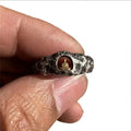 Grotto Buddha hand-forged copper ring with rock texture finish in size No 8