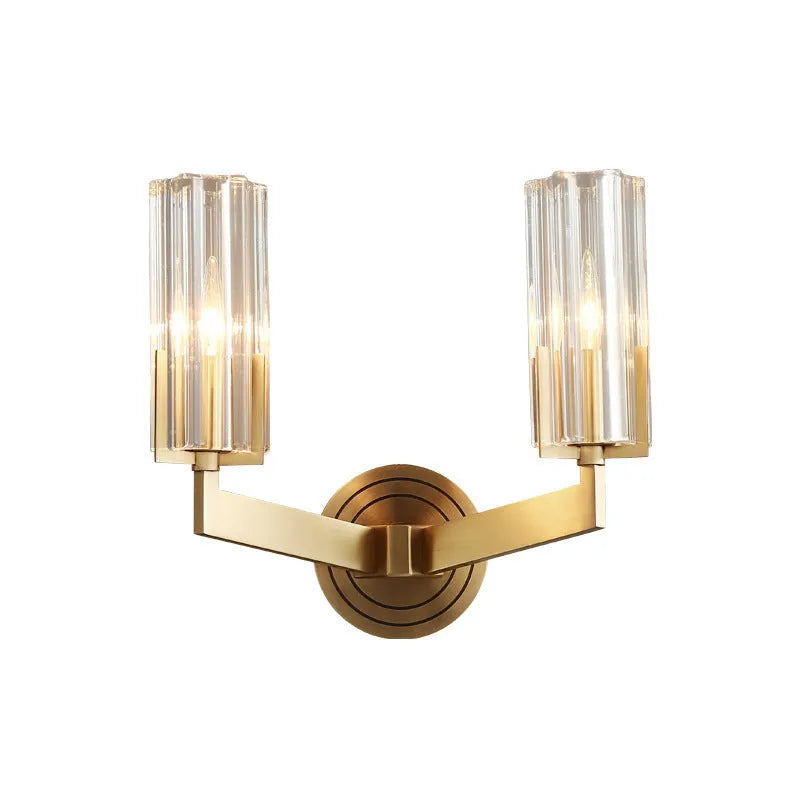 Modern copper wall lamp with either single or double head options, minimalist Nordic design