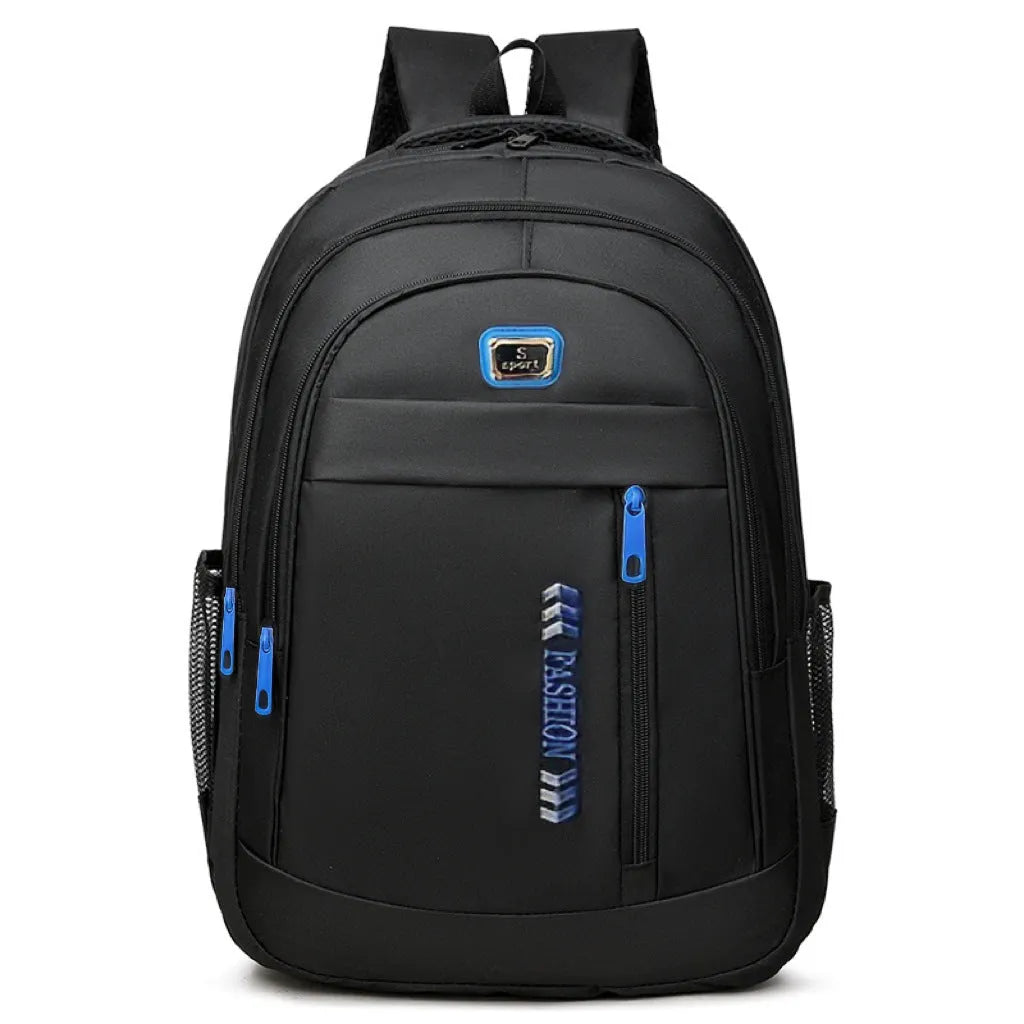 Capacity backpack in oxford cloth with airpillow straps showing sewing line details