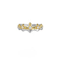 Princess Knight adjustable opening couple ring in white gold or black gold electroplated silver