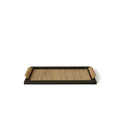 Pine wood dining tray with compartments shown in small and large size options