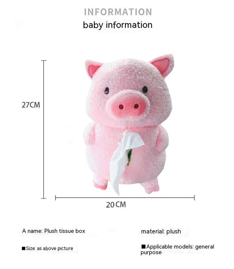 Plush cartoon lamb car tissue box holder for vehicle or home decoration