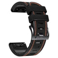 Silicone leather quick release watchband for Garmin Fenix smartwatch in black