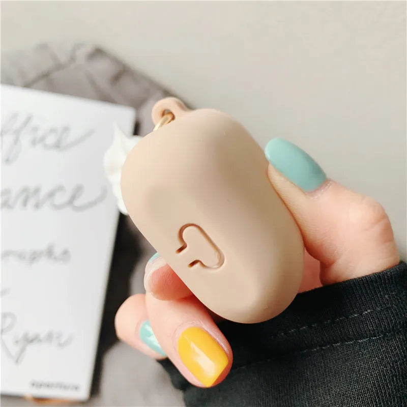 Cylinder ice cream design silicone AirPods 2 case protector set in photo colour