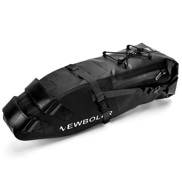 Waterproof 13L bicycle tail bag in black, green, and yellow colour options