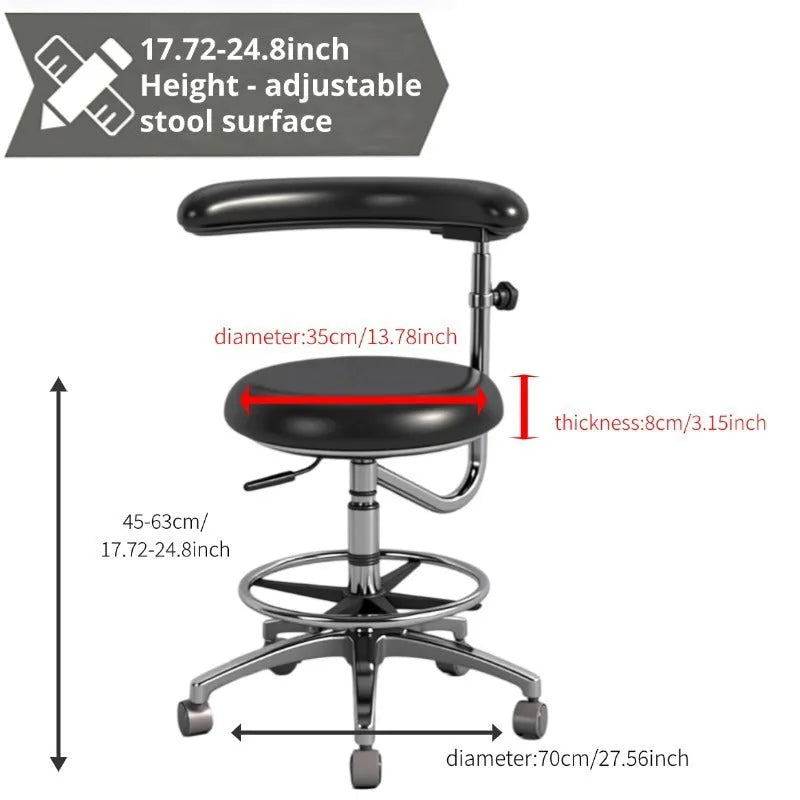 Black leather dental chair with lifting mechanism for dental hospital clinic use
