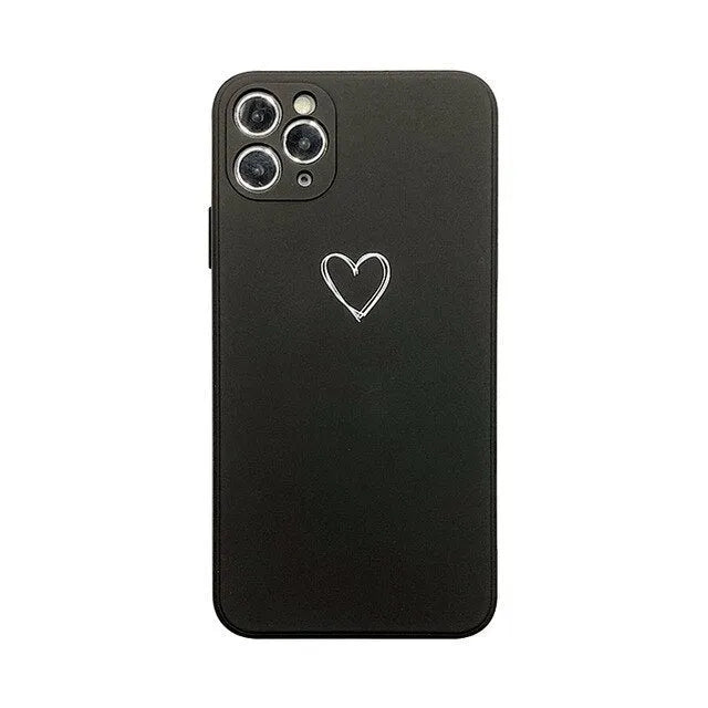 Silicone TPU back cover case for iPhone in solid colours like black, pink, and green on a white background.