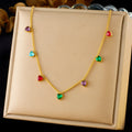 Women's gold-plated stainless steel necklace with heart-shaped pendant on adjustable 41-50cm chain