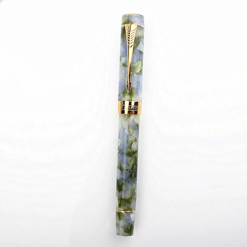 Deep bath green metal ballpoint pen showing three tip options: 0.5mm fine, 0.7mm medium, and 1.0mm art tip