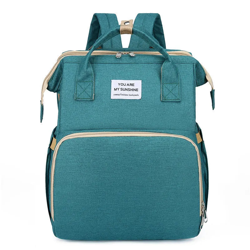 Nylon mother and baby bag with curved shoulder strap and USB charging port in multiple colour options