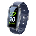 Smart call bracelet on wrist showing heart rate display, in black, blue, or coffee colour options.