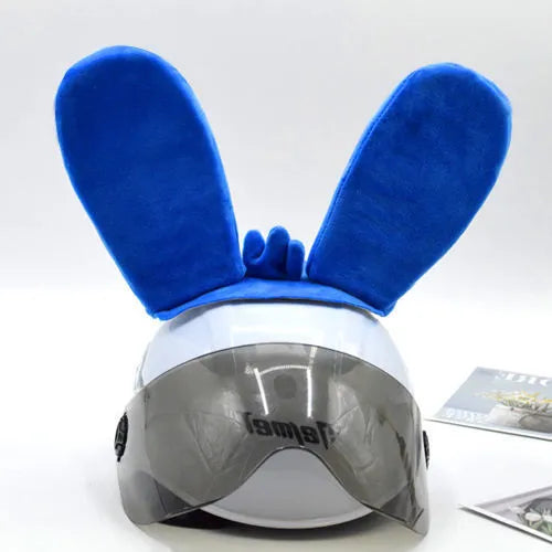 Rabbit glow ears locomotive helmet ornament with Velcro bottom attachment for ski helmets