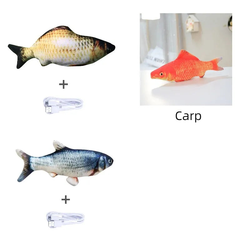 Electronic jumping fish simulation cat toy without catnip, 30cm multicolour PP material