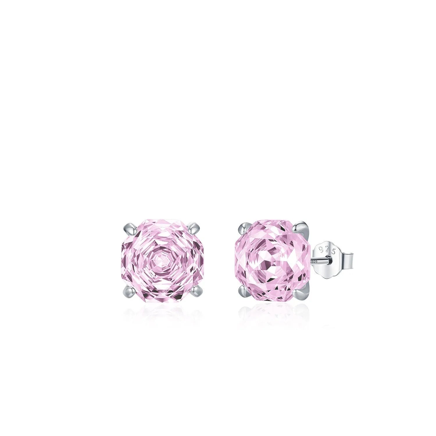 S925 sterling silver rose stud earrings for women in 6mm and 8mm sizes