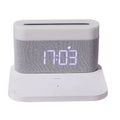 Wireless charger desktop clock night light table lamp in modern design with ABS construction and glass liner