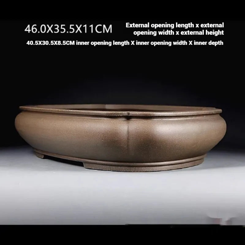 Handmade antique purple clay papaya-shaped flower pot 46cm for plant display