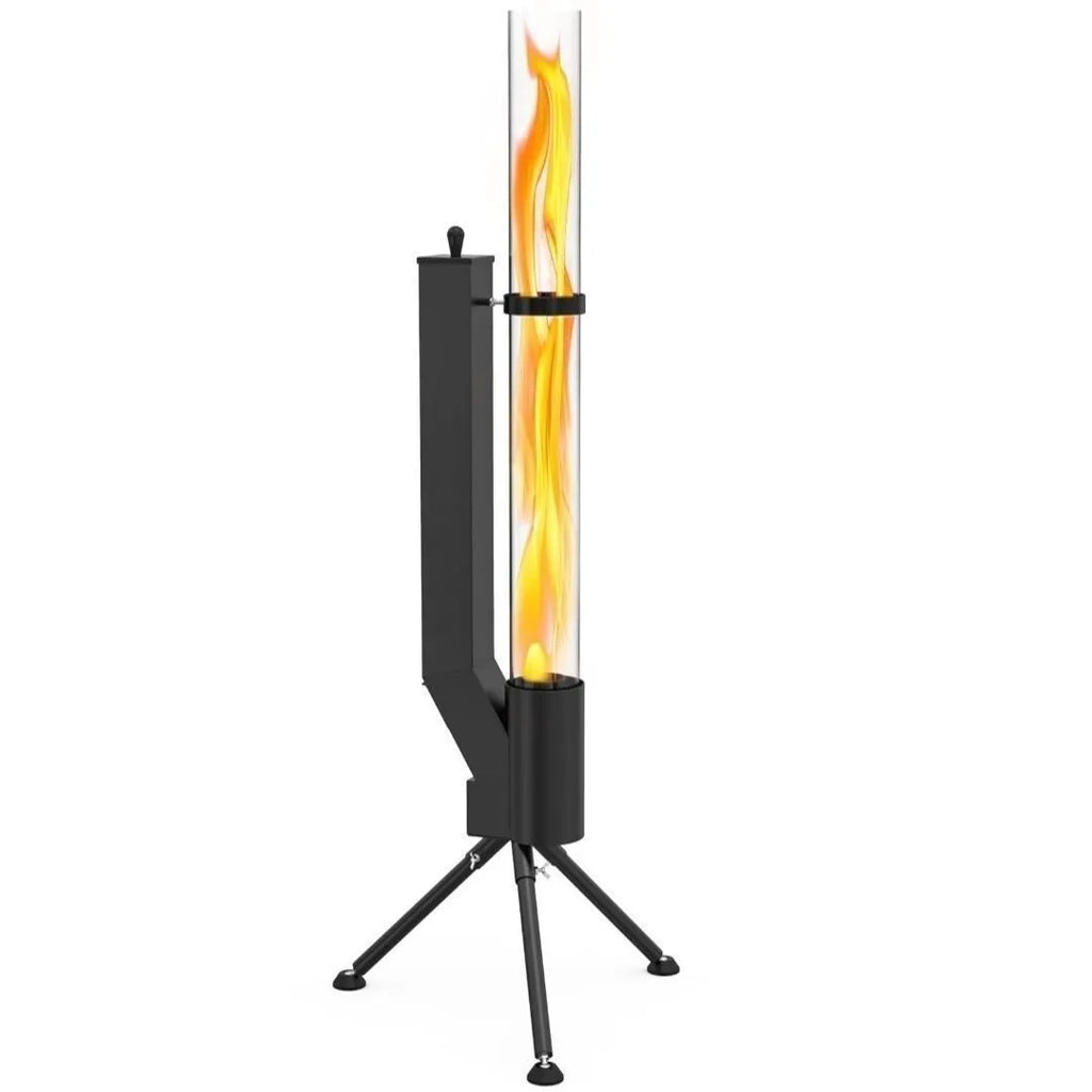Vertical iron wood burning rocket furnace heating stove for courtyard and garden outdoor heating