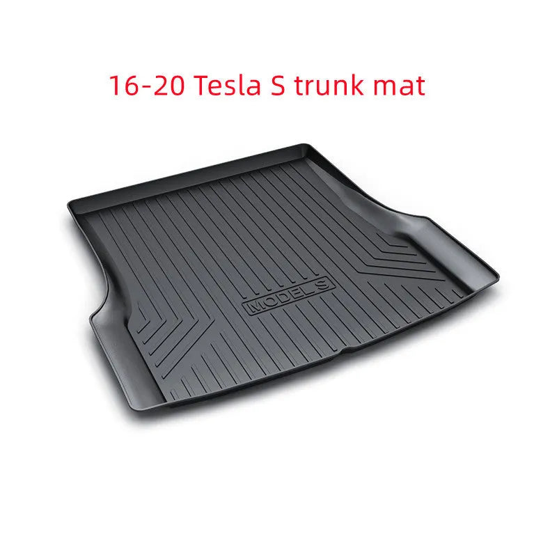 Rubber Tesla car floor mats with TPE footrests for Model 3, Y, S, and X vehicles