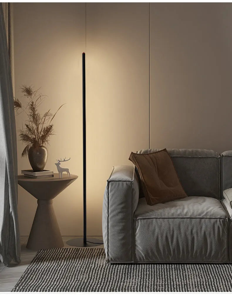 Vertical aluminium alloy floor lamp with modern simple design for home and hotel use