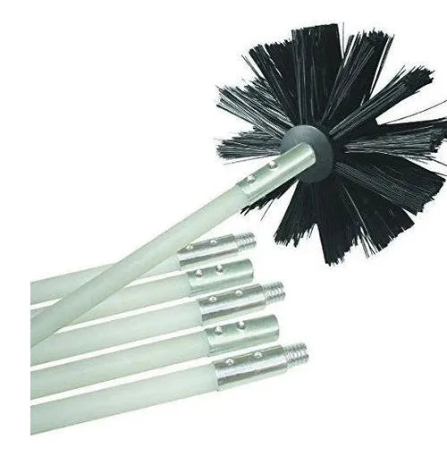 Flexible chimney cleaning brush with bendable rod and nylon bristles for dryer pipes