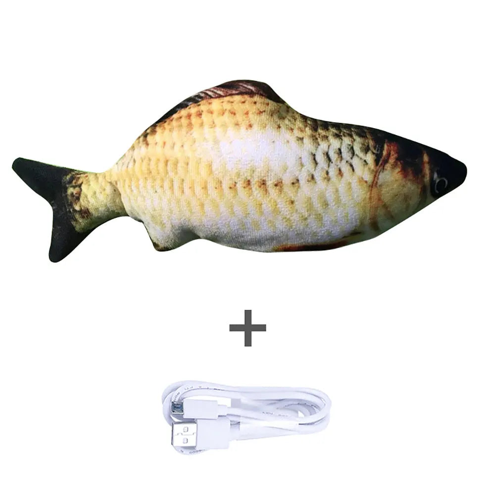 Electronic jumping fish simulation cat toy without catnip, 30cm multicolour PP material