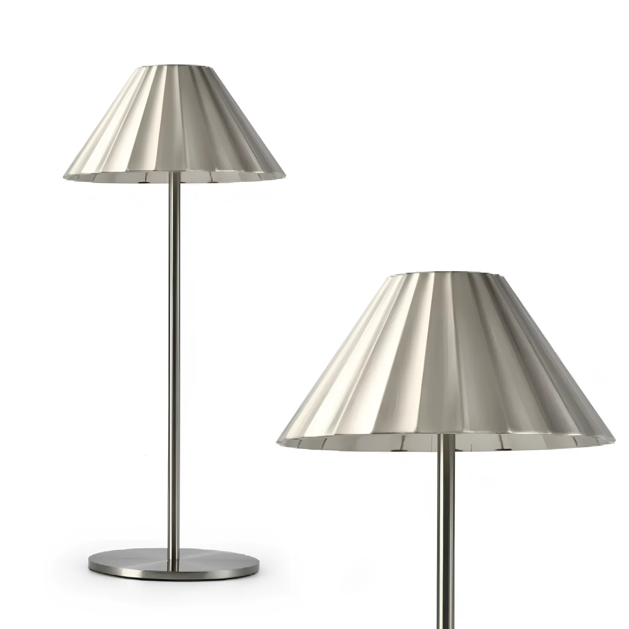 Alloy desk lamp with touch dimmer in one of four colour options: black, brown, sand, or white.