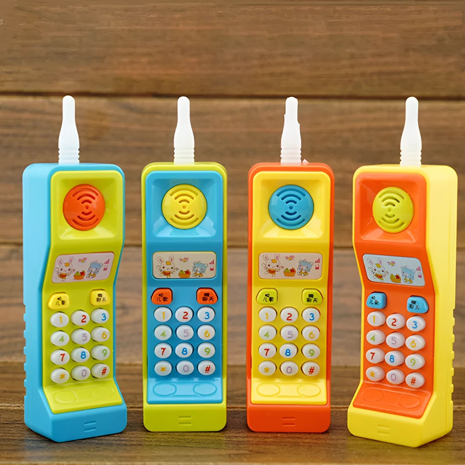 Children's educational toy with cartoon animal design featuring sound and light functions for 3 year olds