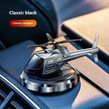 Solar powered metal spinning car perfume air freshener ornament in silver, black and blue colour options
