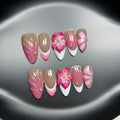 French style fluid ice flower manicure plastic gel nail tips in almond shape with four size options