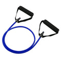 Colour-coded adjustable chest expander with TPE tension rope in yellow, green, red, blue, and black resistance levels