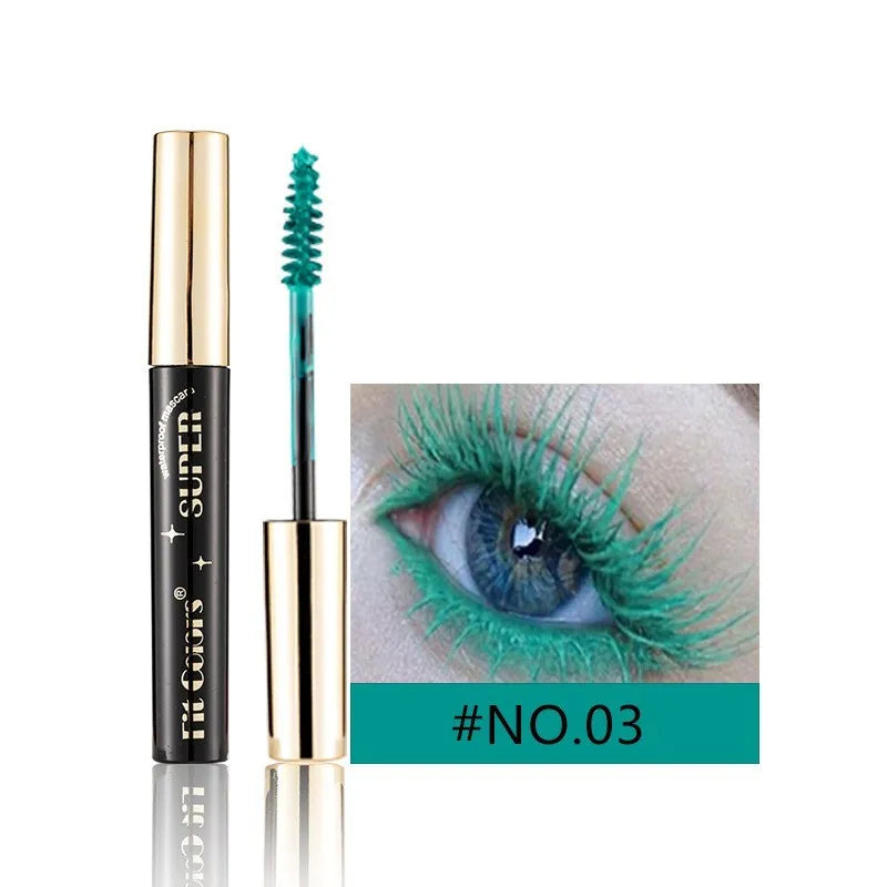Stage mascara for Christmas performances in 12 colours including gold, purple, blue and green mermaid