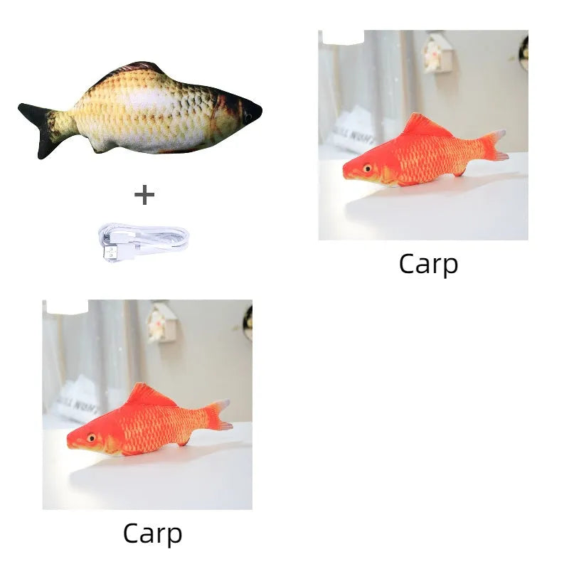 Electronic jumping fish simulation cat toy without catnip, 30cm multicolour PP material