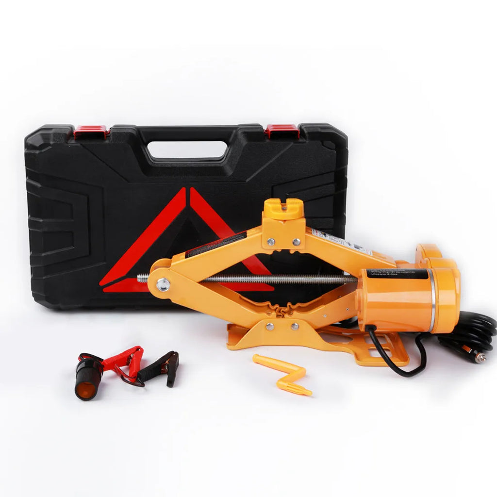 Electric hydraulic jack kit with 2 tonne capacity and 120-350mm height adjustment range