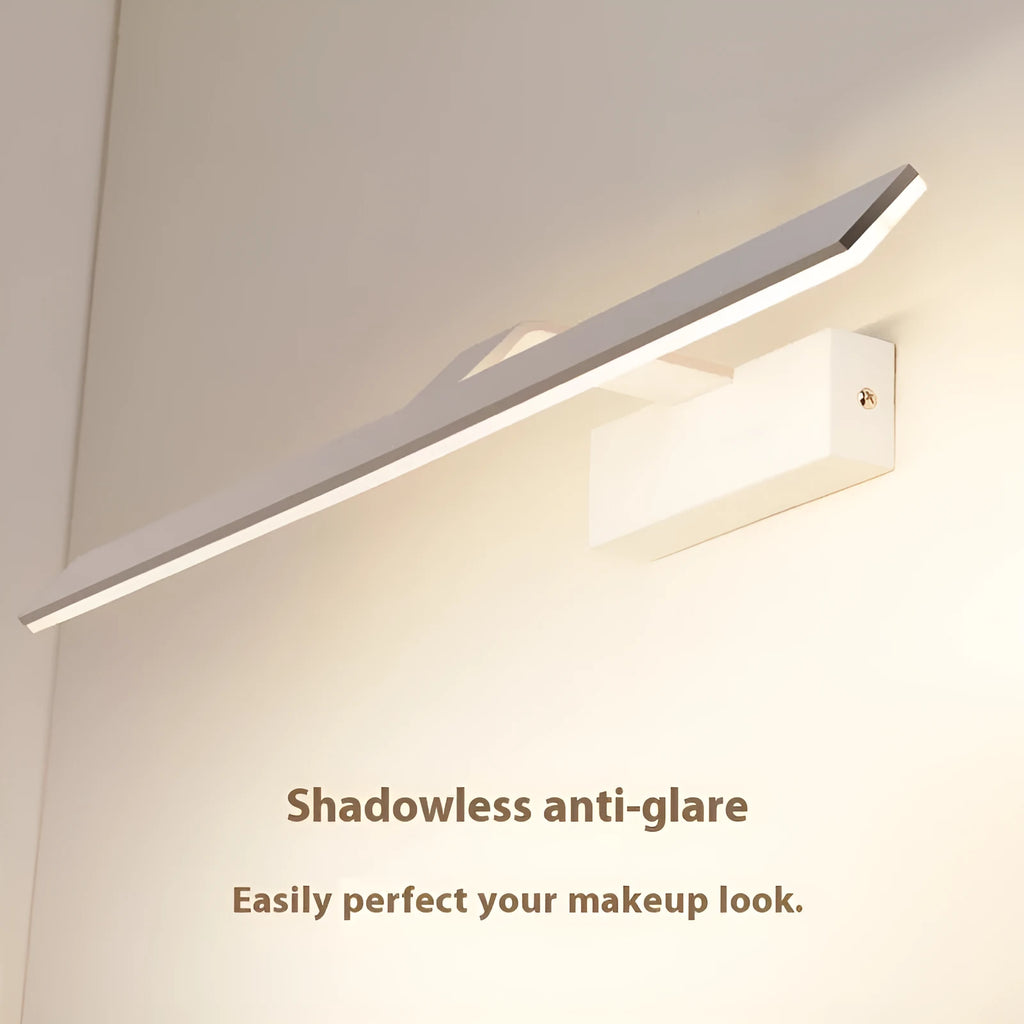 White framed 520mm long LED bathroom mirror light with three colour settings.