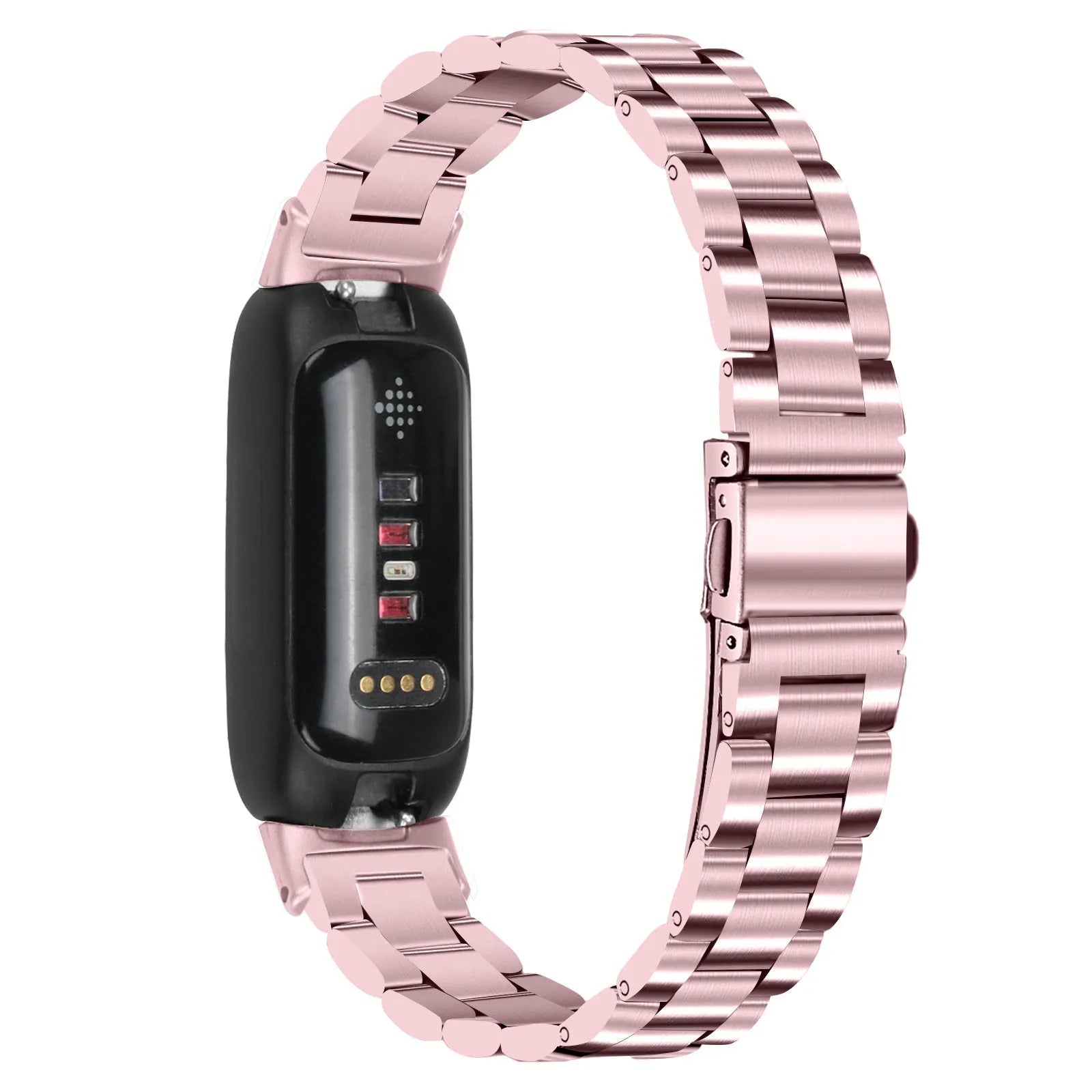 Stainless steel watch strap with three-beads design for Fitbit Inspire3 in multiple colours.