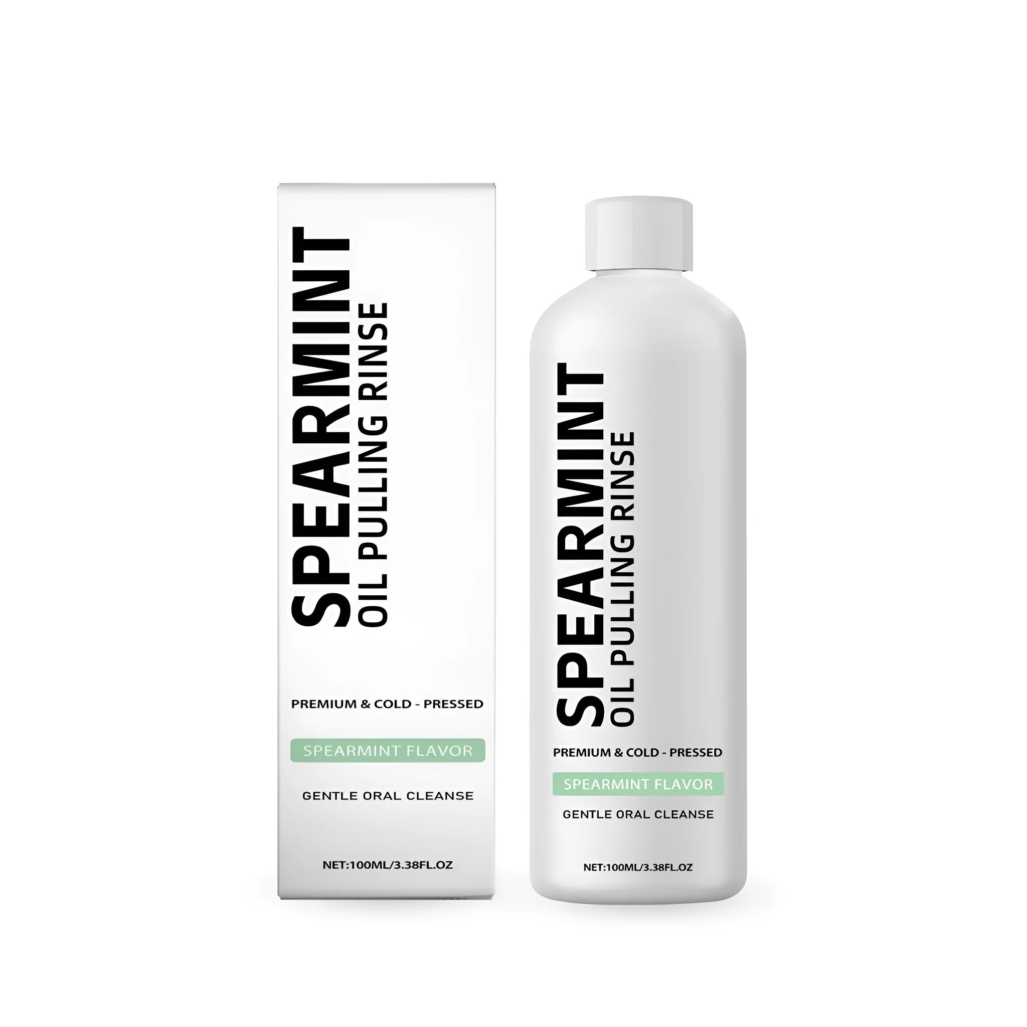 100ml spearmint oil pulling rinse bottle with natural extracts for oral care