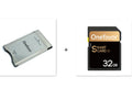 Stainless steel SD to PCMCIA adapter card with 32GB memory for Mercedes-Benz cars and PCs.