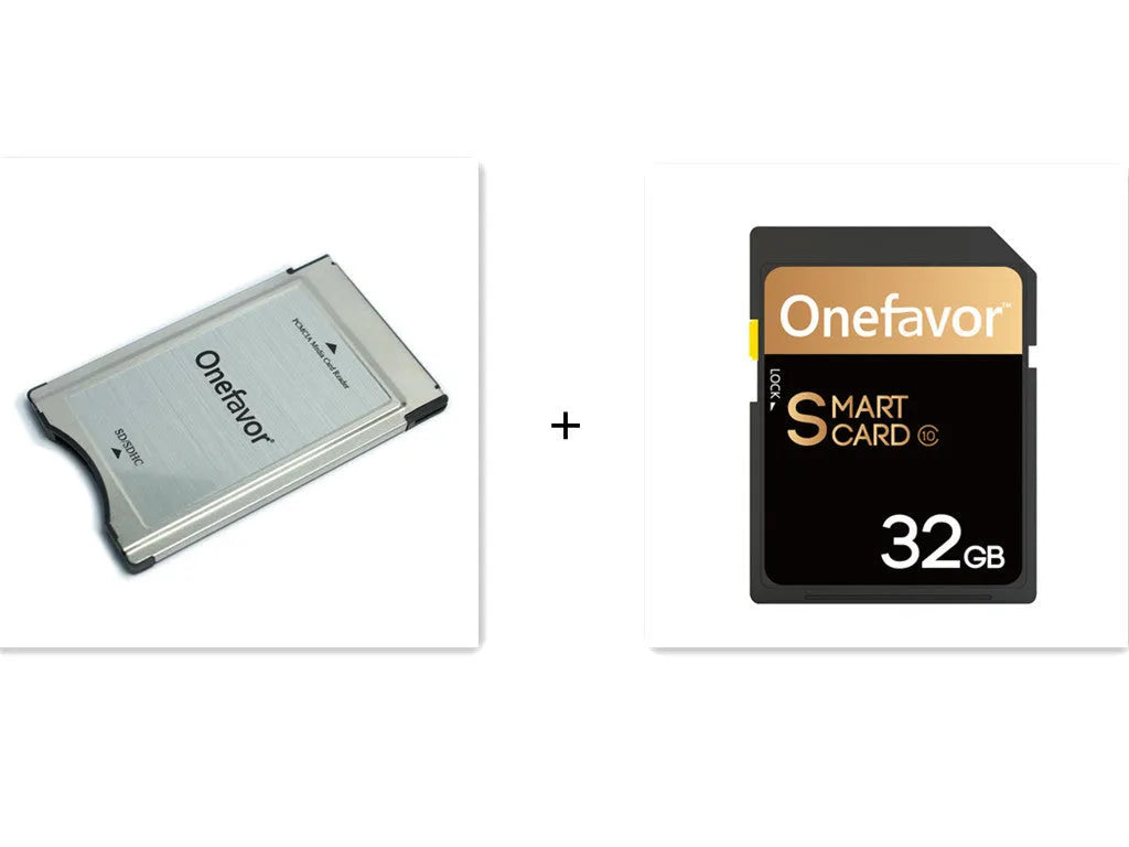 Stainless steel SD to PCMCIA adapter card with 32GB memory for Mercedes-Benz cars and PCs.