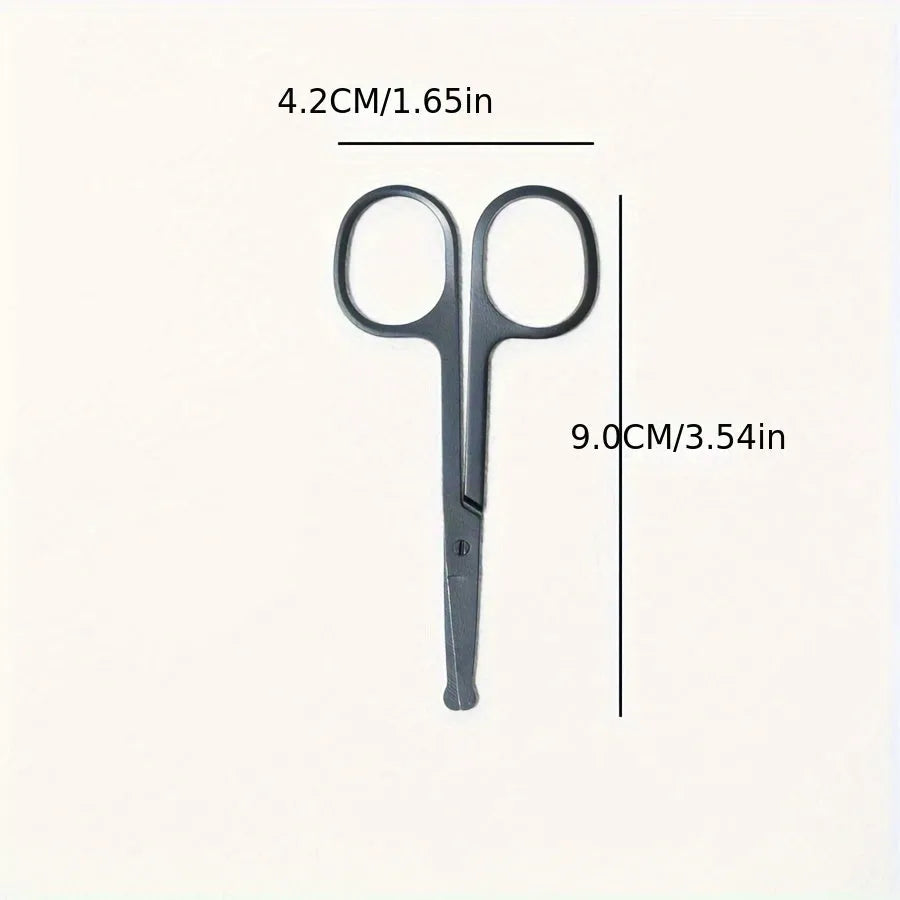 Black dual-sided pet grooming brush with soft bristles for eye area and comb for hair removal