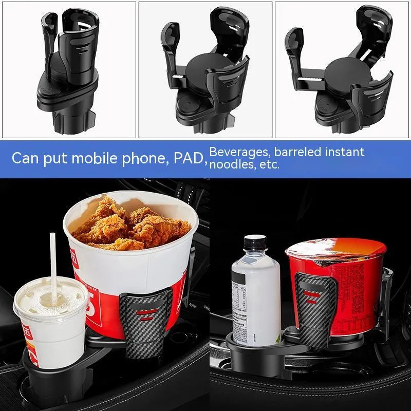 Second generation car cup holder modification accessory in carbon fibre finish