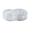 Transparent rubber car spring buffers showing six size options for suspension protection