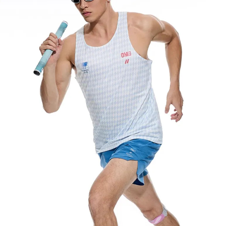 Men's black running shorts with laser stitching detail on a grey background