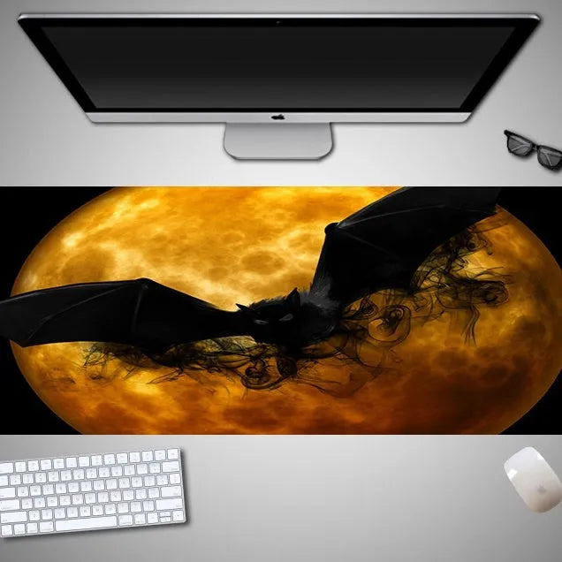 Halloween oversized computer mouse pad with non-slip rubber cloth backing in large dimensions