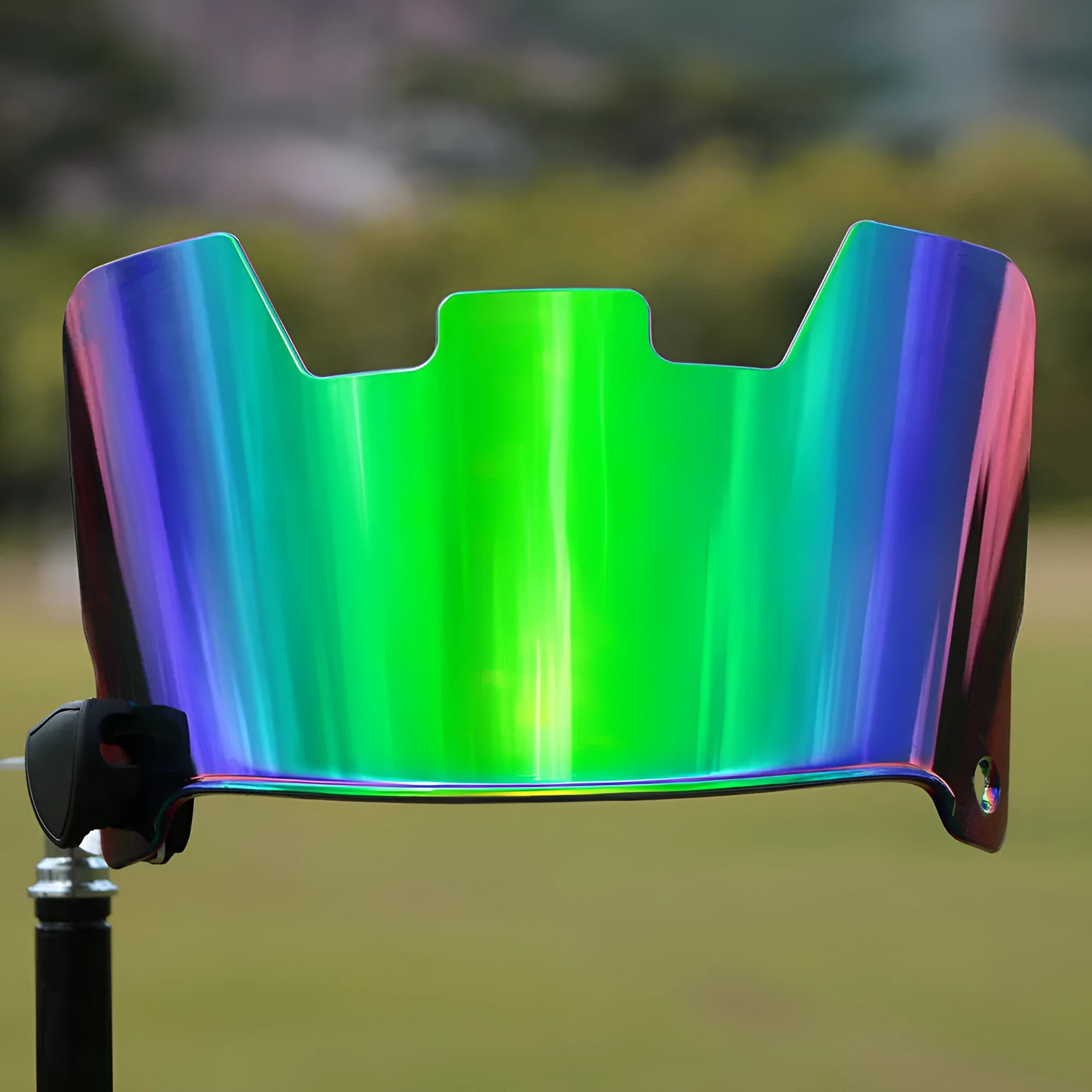 Rugby helmet goggles in multiple colours mounted on a rugby scrum cap