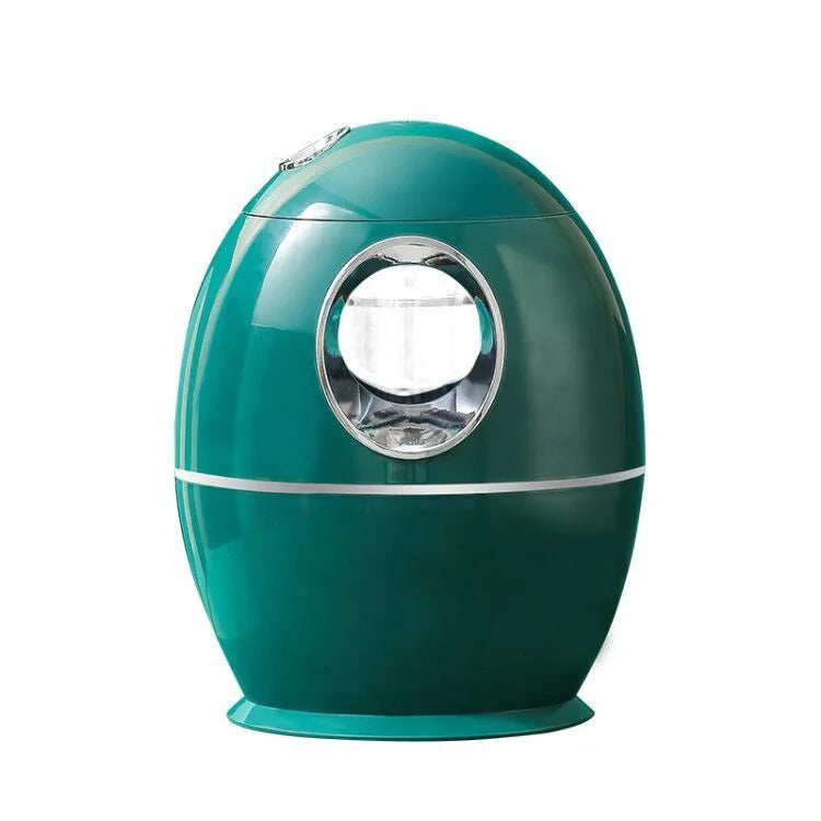 White round USB aromatherapy humidifier with 800ml water tank on a wooden table