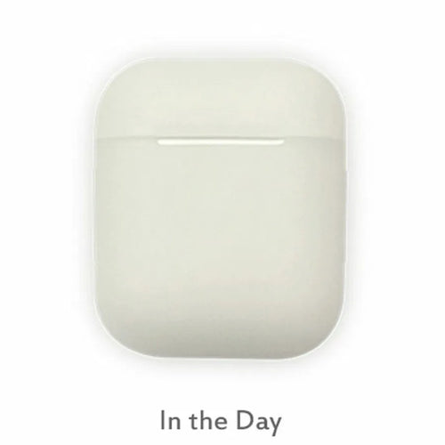 Silicone protective case for AirPods wireless earphones with luminous glow feature and flip-type opening
