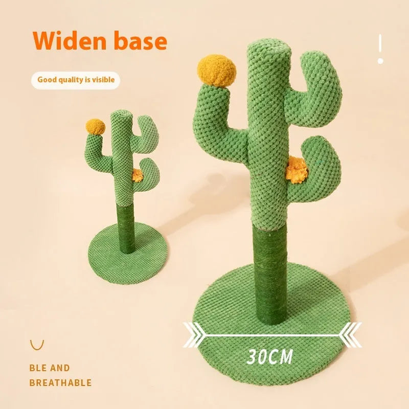 Cactus-shaped cat scratch board with sisal scratching pole climbing frame for cats